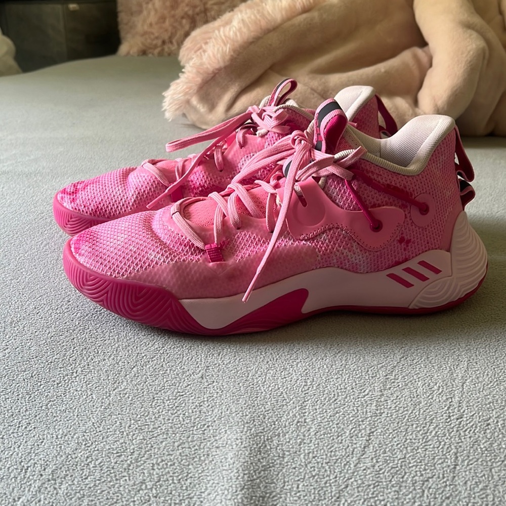 Pink Adidas Basketball Shoes